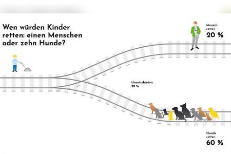 Psychologen befragten 5- bis 9-Jährige, wen sie vor dem Tod retten würden. Nur ein Drittel war für den Menschen, das zweite ...