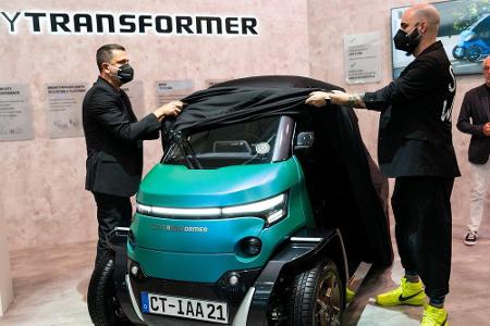 Der aus Israel stammende City Transformer feiert in München Weltpremiere. Per Knopfdruck lässt sich das mit 1,40 Metern ohne...