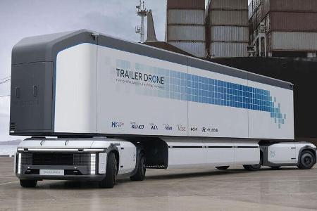 09/2021, Hyundai Trailer Drone autonomer Wasserstoff Lkw