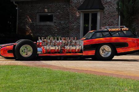 TV Tommy Ivo Showboat slingshot dragster Auktion vier V8