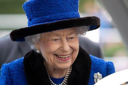 Die Queen ist im Video-Call recht amused.