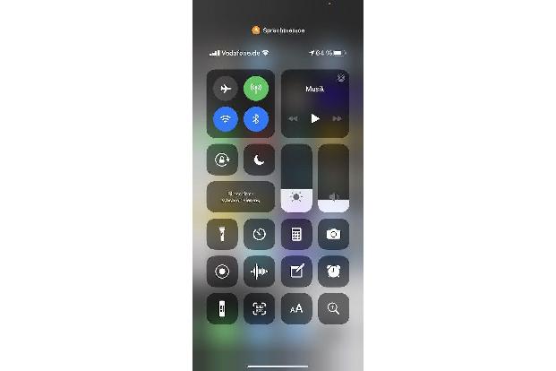 Die für das Signal verantwortliche App wird im Kontrollzentrum aufgelistet.