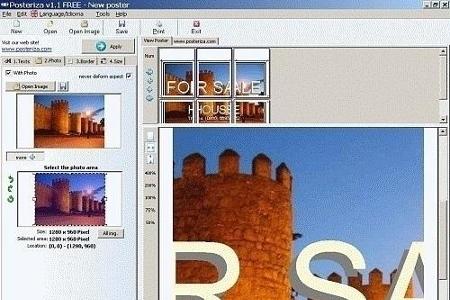 Posteriza - Dieses Programm gliedert Fotos in Teile auf, die als Poster zusammengeklebt werden können.