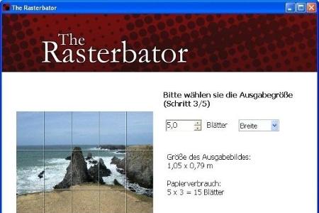 The Rasterbator - Erstellt aus Fotos Einzelbilder als PDF, die als Poster zusammengefügt werden können.