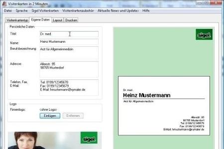 Visitenkarten in 2 Minuten - Der Name ist selbsterklärend für dieses einfache Visitenkartenprogramm.