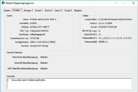 Ein Windows-Bordmittel liefert umfangreiche Infos zur Grafikkarte und zum 3D-Treiber.
