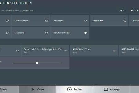 AMD liefert im Treiber voreingestellte Profile für die gängigsten Videoformate.