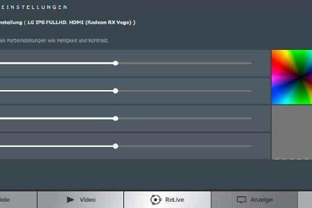 Im AMD-Treiber lassen sich Helligkeit, Tönung, Kontrast und Sättigung beliebig einstellen.