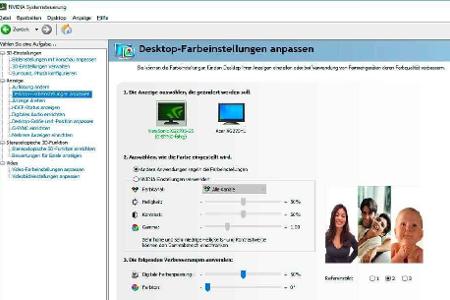Im Nvidia-Treiber lässt sich die Bildwiedergabe optimieren – inklusive dreier Referenzbilder.