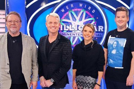 v.l.: Jürgen von der Lippe, Guido Cantz, Evi Sachenbacher-Stehle und Chris Tall sind zu Gast bei Günther Jauch. v.l.: Jürgen von der Lippe, Guido Cantz, Evi Sachenbacher-Stehle und Chris Tall sind zu Gast bei Günther Jauch.