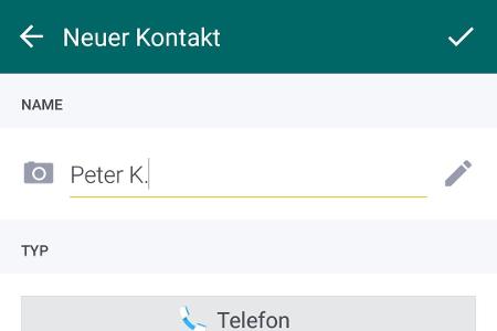 Neuen Kontakt anlegen.