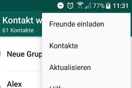 Whatsapp verwalten.