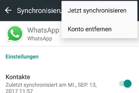 Whatsapp synchronisieren.