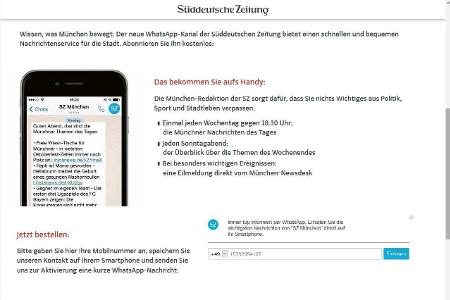 Auf verschiedenen Nachrichtenseiten stehen Whatsapp-Newsletter bereit.