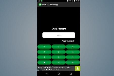 Mit der App „Lock for Whatsapp“ lässt sich der Messaging-Dienst vor fremden Zugriffen schützen.