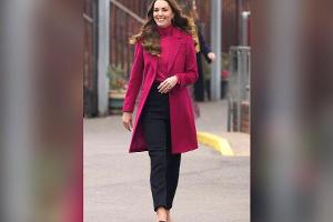 Herzogin Kate besucht Londoner Schule im pinken Winter-Look
