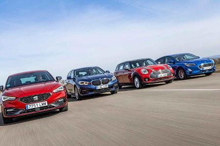 BMW 118d, Ford Focus 2.0 EcoBlue, Mini Clubman Cooper D, Seat Leon 2.0 TDI