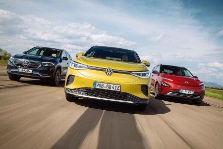 Hyundai Kona Elektro, Mercedes EQA, VW ID.4