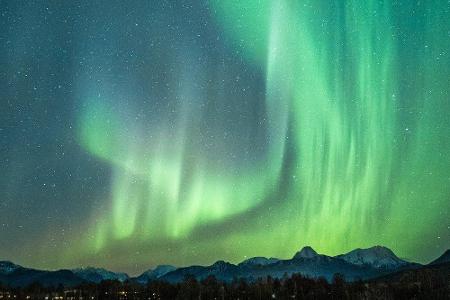 In Norwegen sind die grünen Polarlichter ein wahrer Touristenmagnet. Vor allem im Ort Tromsø, im Norden des Landes, gibt es ...