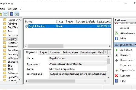 Erst müssen Sie einen Wert in der Registry erstellen. Dann sichert Windows über die Aufgabenplanung die Registry alle zehn T...