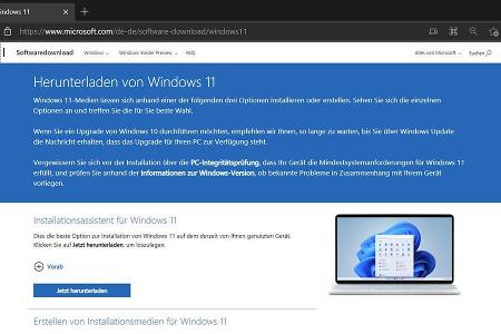 Beim Setup von Windows 11 steht Microsoft mit einem Installationsassistenten, dem Tool zur Medienerstellung und einem ISO-Do...