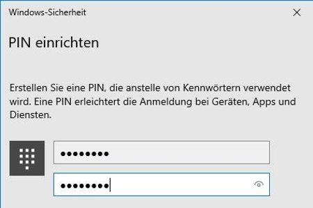 Für eine sichere PIN bei der Windows-Anmeldung reicht in der Regel die Eingabe von acht Ziffern aus.