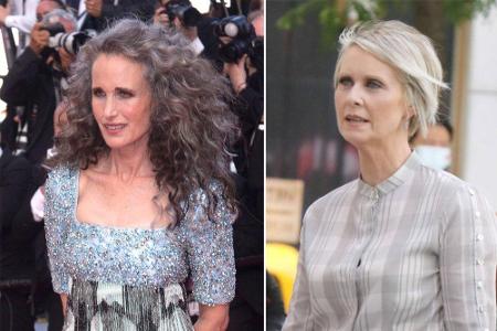 Andie MacDowell (l.) und Cynthia Nixon standen dieses Jahr zu ihrer Silbermähne und begeisterten damit ihre Fans. Genauso wi...