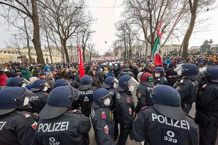 Proteste gegen die Corona-Maßnahmen in Deutschland, Österreich und Belgien: Wien