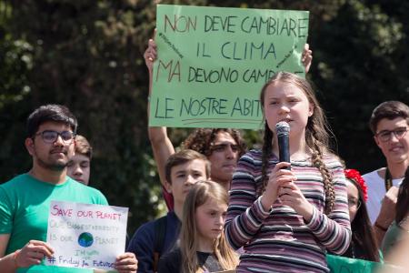 Italy: Greta Thunberg at FridayForFuture in Rome Greta Thunb...