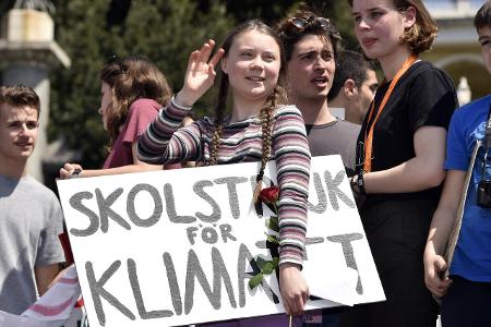 Rome, Friday for Future Pictured Greta Thunberg environmenta...