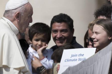 April 17, 2019 - Vatican City, Vatican - Pope Francis greets...
