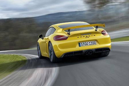 Auffälligstes Kennzeichen des Cayman GT4 ist der große Heckspoiler