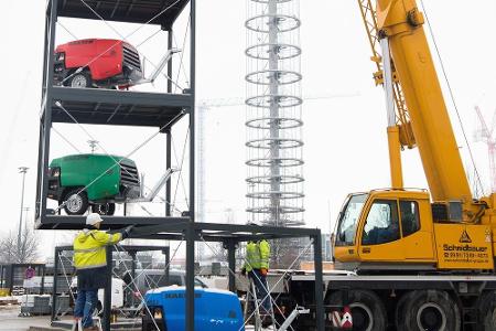 Erinnert entfernt an einen Smart-Ausstellungsturm - doch hier geht es um Kompressoren.