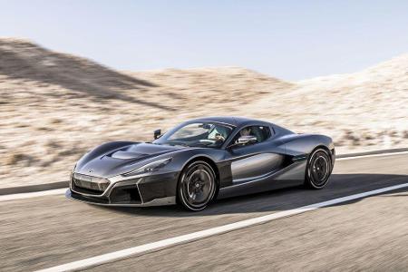Der Supersportwagen ist ein reines Elektroauto. Insgesamt plant Rimac die Herstellung von lediglich 150 Exemplaren. Der Prei...