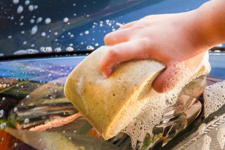 Als nächstes mit dem Schwamm noch einmal alles abwischen.