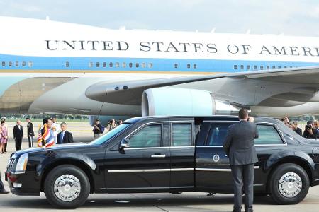 Neben der Air Force One das Car One? Zumindest begleitet der gepanzerte Cadillac den US-Präsidenten auf all seinen Auslandsr...