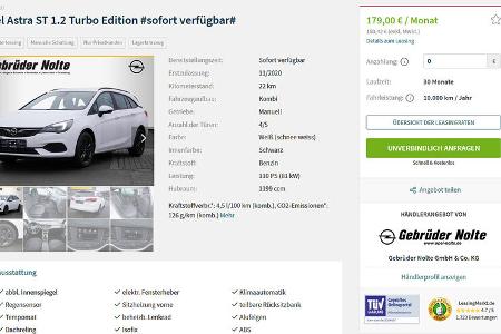Günstige Leasingangebote für reine Verbrenner, Opel Astra ST