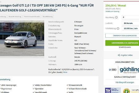 Günstige Leasingangebote für reine Verbrenner, VW Golf GTI