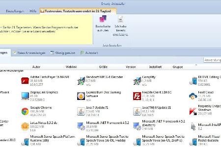 An die Benutzeroberfläche von Smarty Uninstaller werden Sie sich leicht gewöhnen, da diese ähnlich aufgebaut ist wie Windows 7 und damit bekannt sein dürfte.