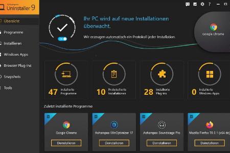 Recht bekannt ist der Ashampoo Uninstaller, der nicht nur Programme deinstalliert, sondern auch Datenmüll zuverlässig entfernt.