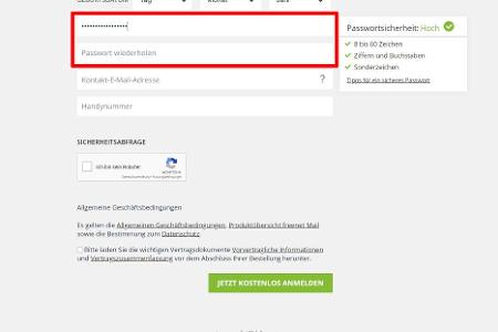 E-Mail-Adresse bei freenet Mail erstellen - Schritt 6