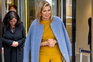 Königin Máxima besucht Flüchtlingsunterkunft in ukrainischem Blau-Gelb
