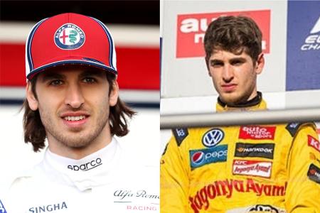 Der Blick ein wenig fester, die Haare deutlich länger: Der frühere Alfa-Romeo-Fahrer Giovinazzi.