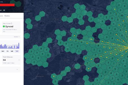 Ertrag von Helium-Minern, wie es der Helium Explorer anzeigt. Mit dem Helium-Explorer lässt sich das Helium-Netzwerk durchsuchen und lohnende Routerstandorte finden.