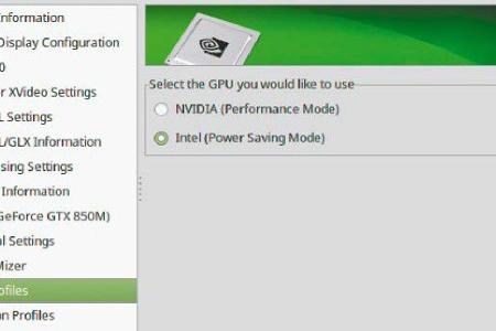 Bei Notebooks mit Hybridgrafik können Sie über „Nvidia X Server Settings“ den Intel-Grafikadapter aktivieren, um die Akkulaufzeit zu verlängern.