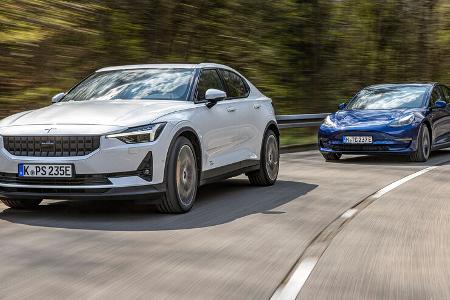 Polestar 2, Tesla Model 3, Exterieur