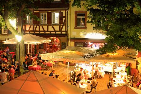 Gastromeile rund um den Markt in Weinheim