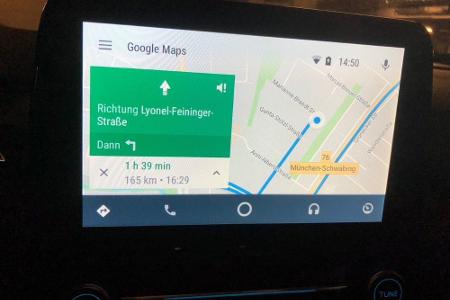 Android Auto auf dem 8-Zoll-Touchscreen im Ford Fiesta mit Ford Sync 3 und App Link