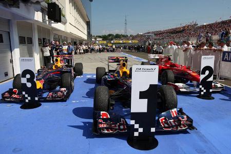 Webber, Alonso und Vettel