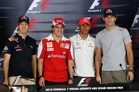 Vettel, Hamilton, Alonso, Webber - Abu Dhabi 2010